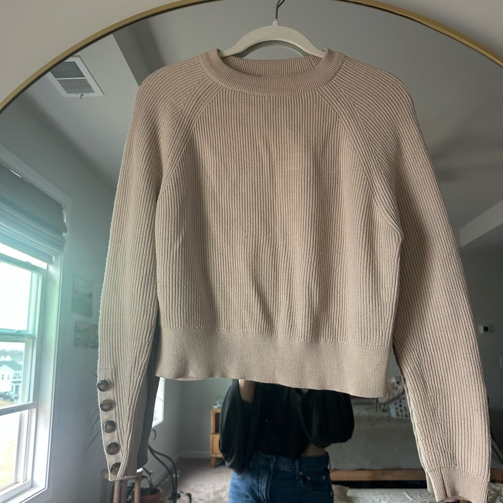RESERVED*Sezane Cream Sweater with Button Accents